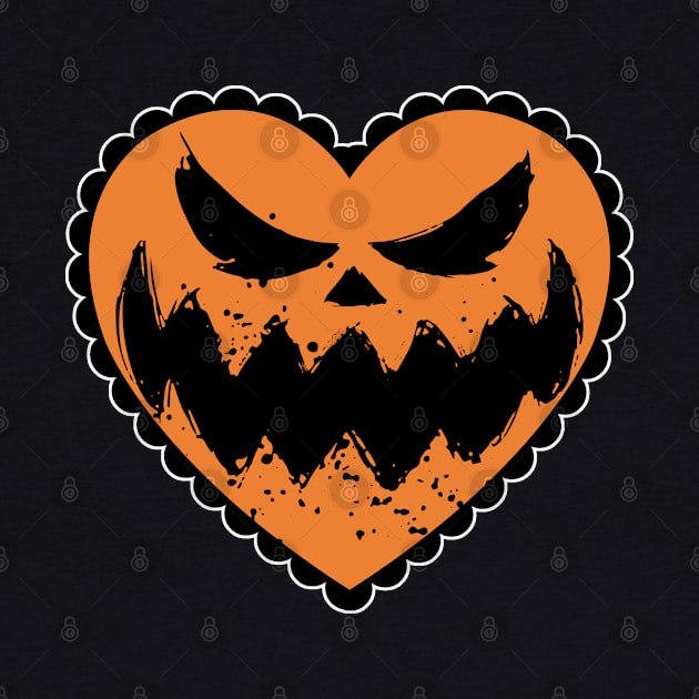 Pumpkin Heart Face by Rockadeadly